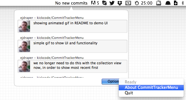 Commit Tracker Menu with fancy UI