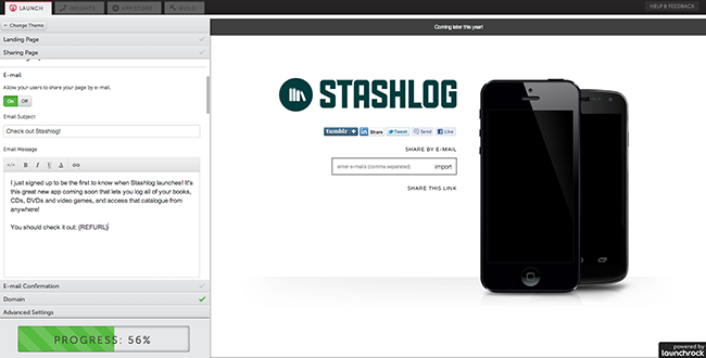 Configure sharing options