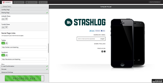 Configure social options